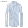 15PKST01 2014-15 Men's plain colour pure linen shirt